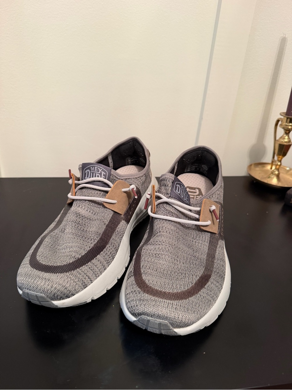 HEYDUDE Gray Wally Sport Knit Sneakers Tan